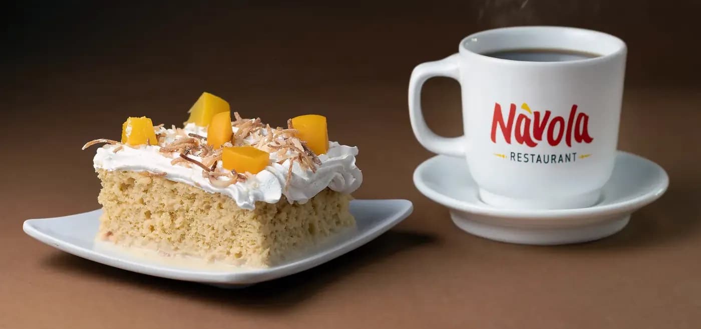 Návola’s tres leches cake and coffee